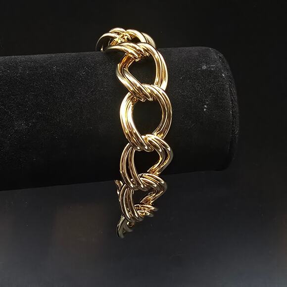 OTC 18K Bronze Gold Plated Double Link Bracelet In Box - Picture 4 of 10